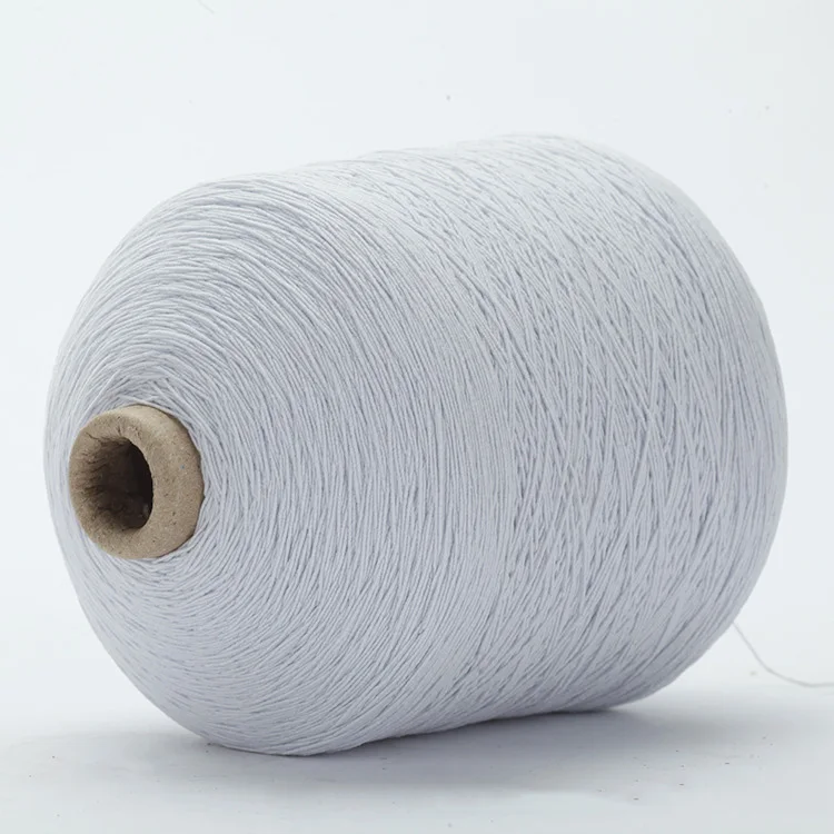 manufactory price latex covered polyester yarn elastic thread use for gloves and belt 52# white rubber yarn