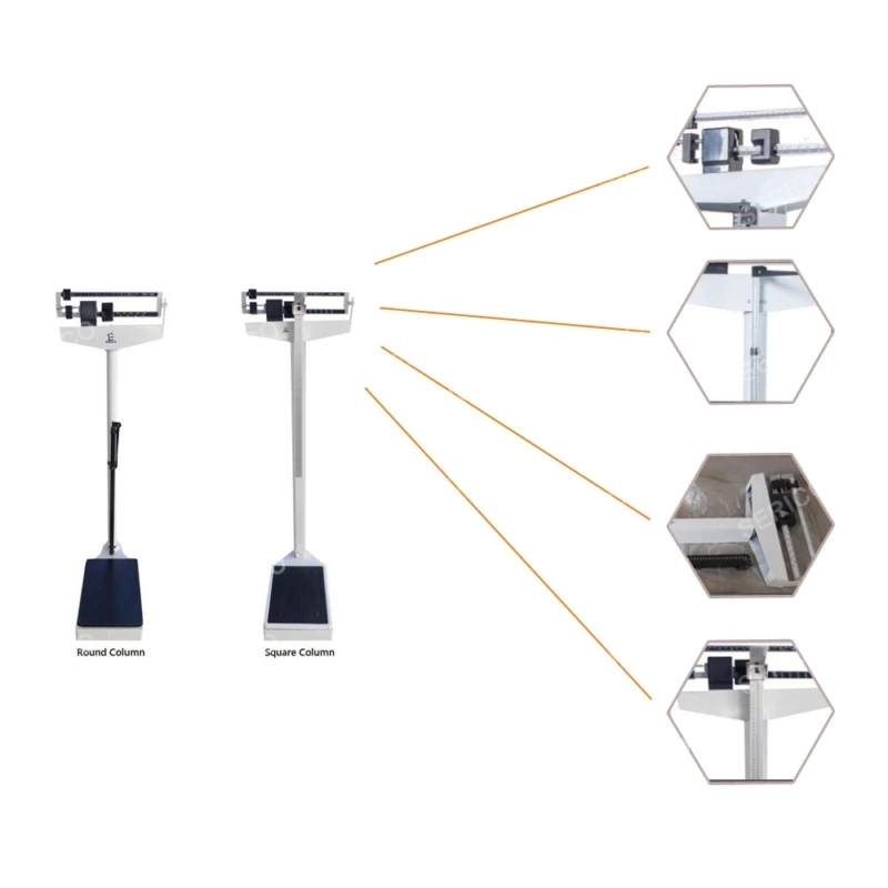 SERICO 200KG Square Column Double Beam Balance Weighting Scales Body Scale Model RGT-200 With Height Ruler