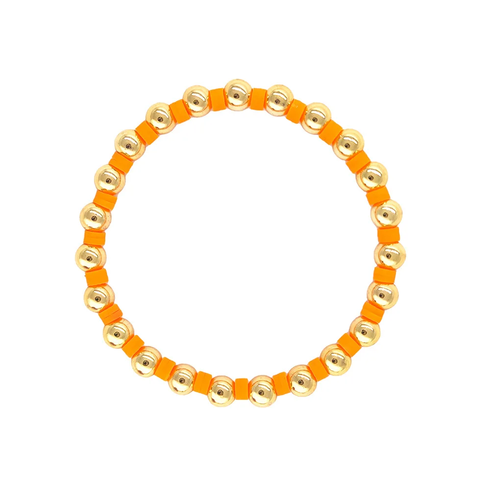 Wholesale Fashion Jewellery Bohemia Style Handmade Rice 4mm polymer clay Bracelet Bangles 18K gold bracelet