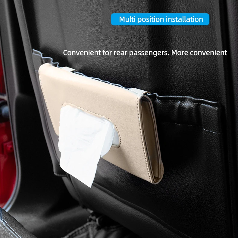 PU Leather Car Visor Tissue Holder Box Backseat Tissue Case Holder Tools for Car