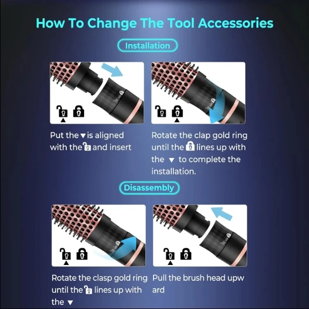 thermal round brush Professional Styling Brush 1.25 Inch Curling Iron Brush Ceramic Heated Hair Curling Comb