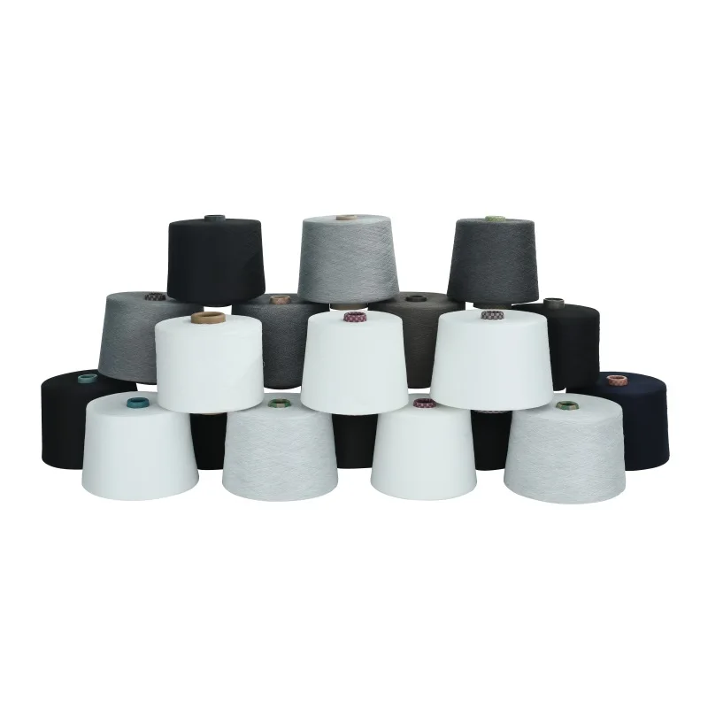 100%Polyester Black Textile Yarn China Supplier 40S 45S Waxed Ring Spun Yarn Wholesale Dope Dyed Garment Siro Spun Thread