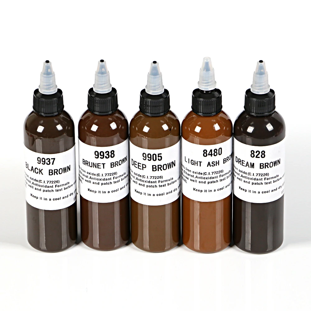 Wenshe 120ml microblading color eyebrow resin color eyebrow tattoo micro scalp micropigmentation black permanent makeup pigment