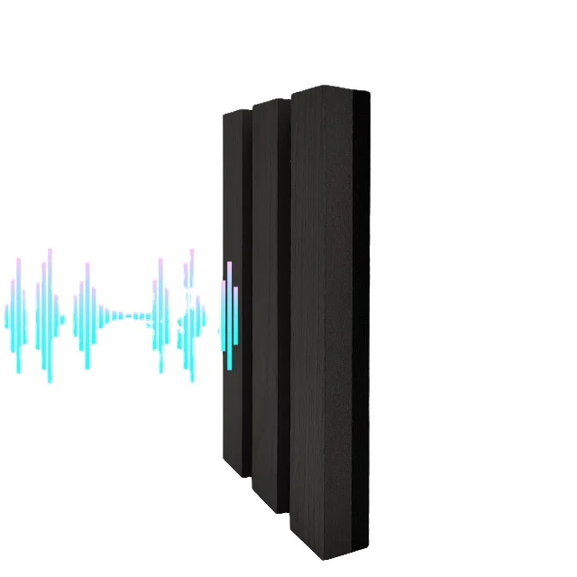 KASARO New luxury mdf ceiling slat sound absorption wood wall acoustic panels for living room