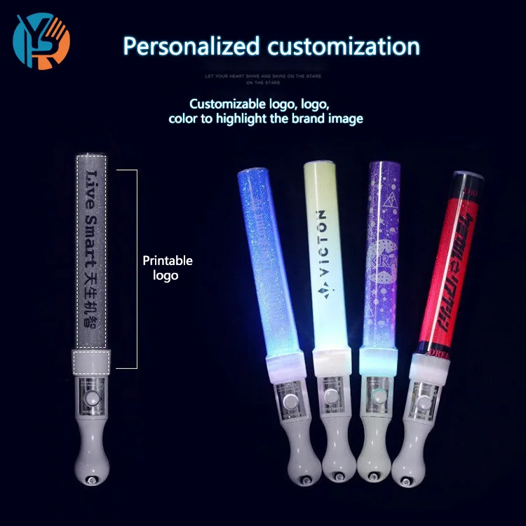 Best Selling Customized Logo Multicolor Concert Support Cheer Supplies Decoration Aid Props Flash Hand Stick