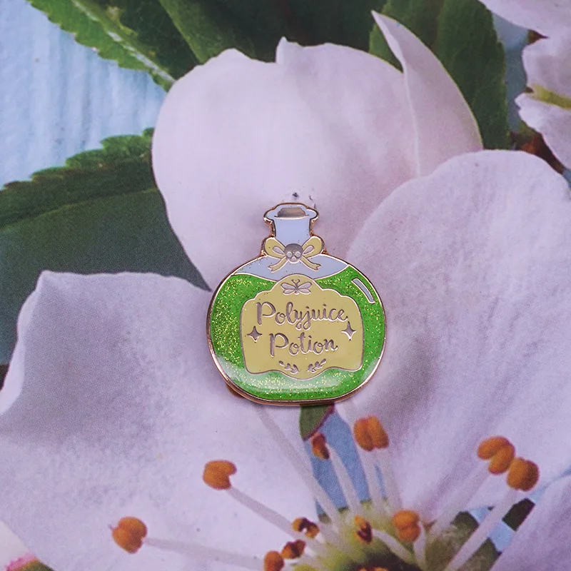 Witchy enamel pins Compound decoction turned water brooch flash magic bottle badge witchcraft lover accessories dec