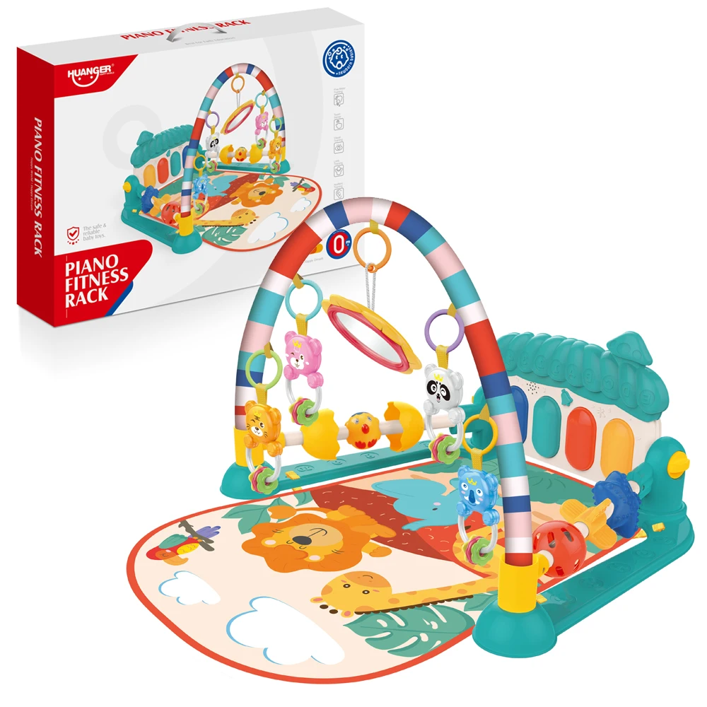 Sensory Learning Baby Play Gym Kick Mat and Piano Fitness Rack Soft Musical Baby Activity Gym Mat with Piano Fitness Rack