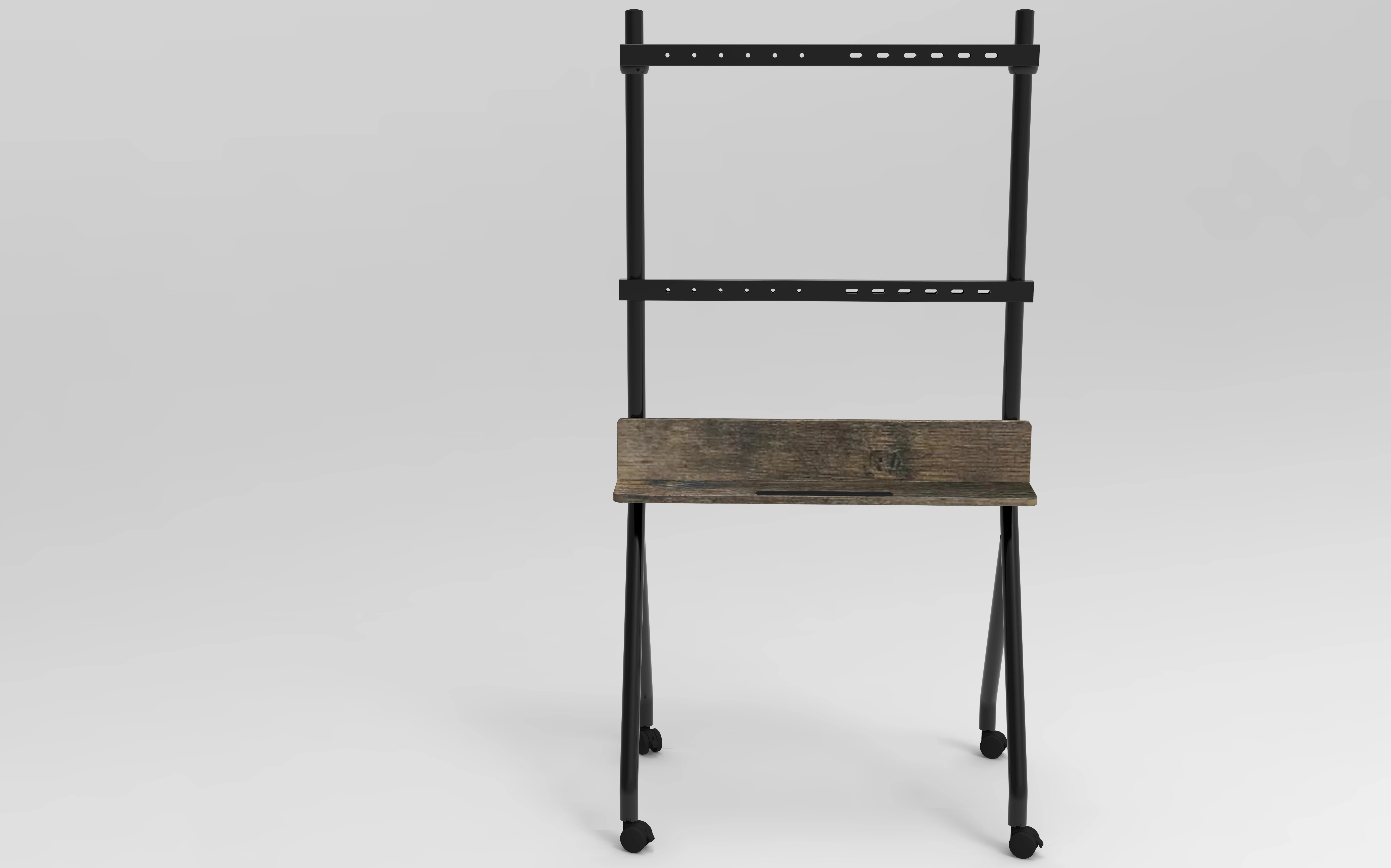 Factory Made Mobile Corner TV Stand 55-86inch Rolling TV Cart Floor Stand with Mount  Wooden Storage Shelves Collector Series