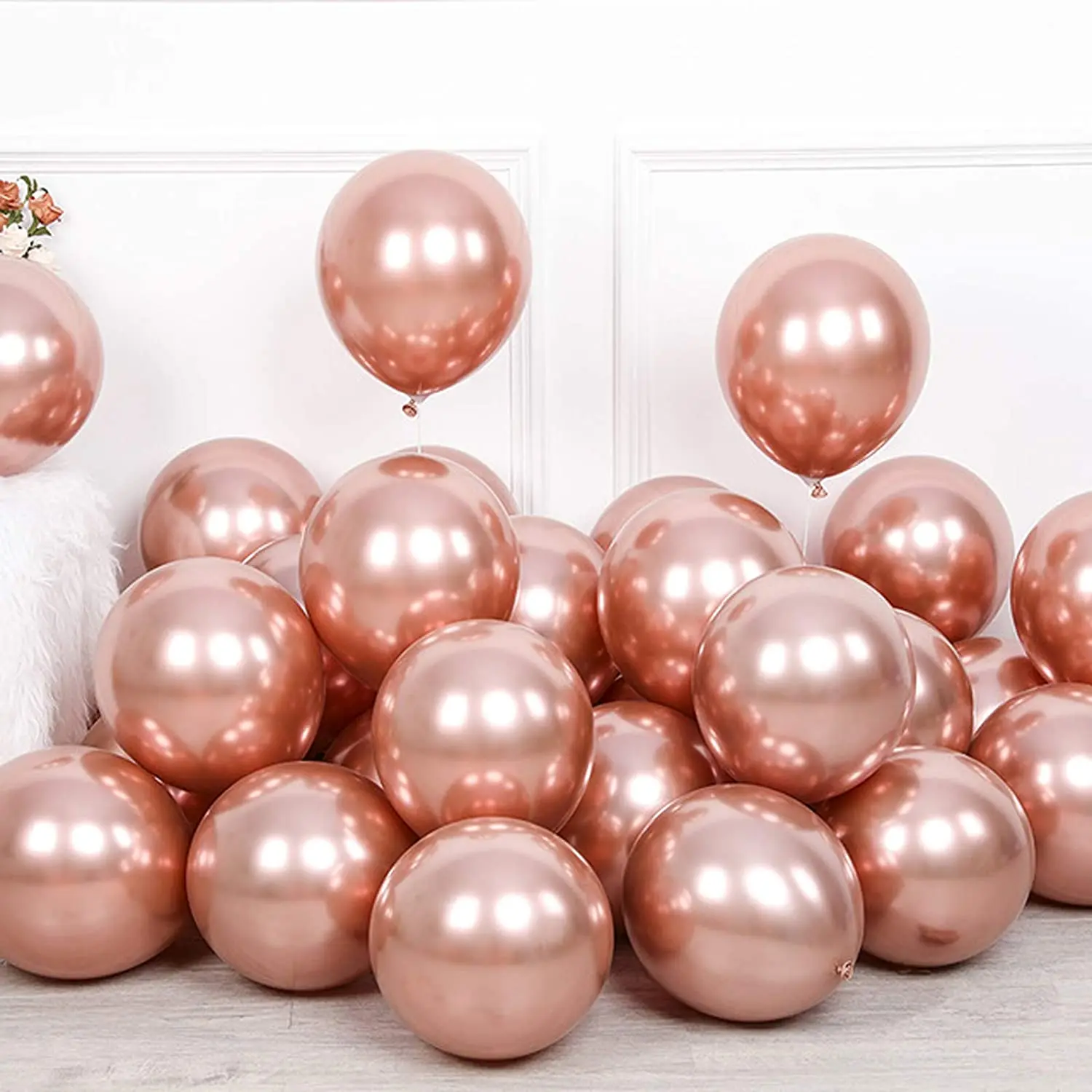 Wholesale Price Background Decoration Blue Green Lilac Shiny Gloss Chrome Balloons