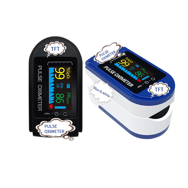 wholesale Portable medical instrument fingertip pulse oximete with TFT display Blood Oxygen Saturation Fingertip Oximetry
