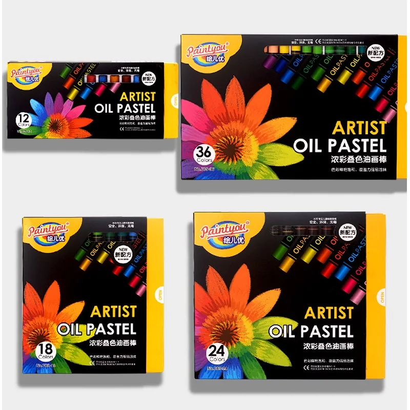 12/18/24/36 Bright Color High Coverage Oil Pastels Color Set
