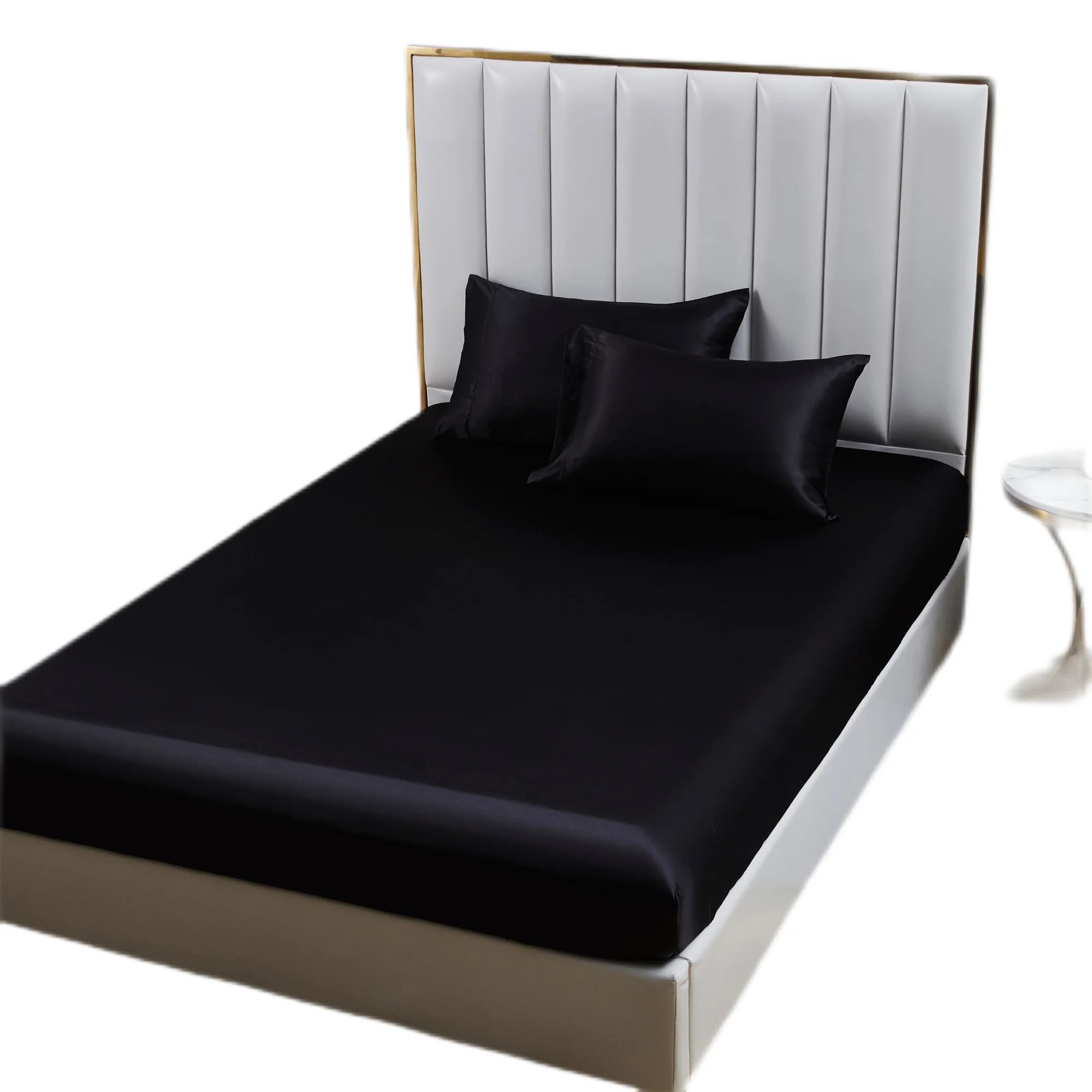 Best Sellers satin fitted sheet for bedroom solid color Accept customization