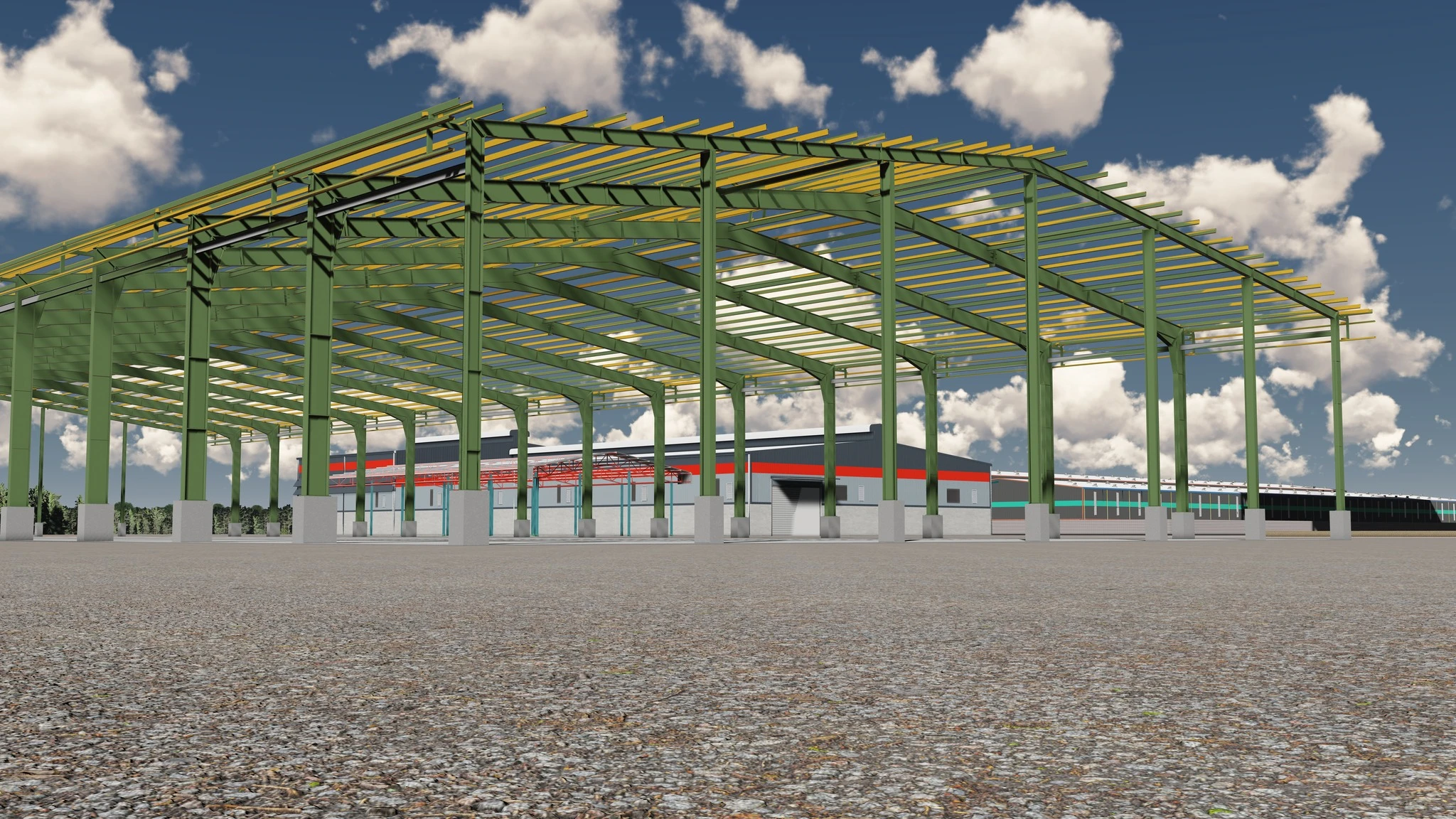 Low-cost prefabricated steel structure warehouse building with garages building