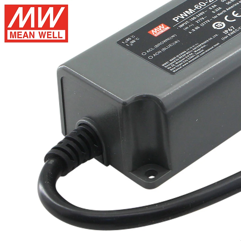 Mean Well PWM-60-24DA 60W 2.5A 24V Mean Well DALI LED Driver PFC Function Plastic Housing LED Driver Power Supply