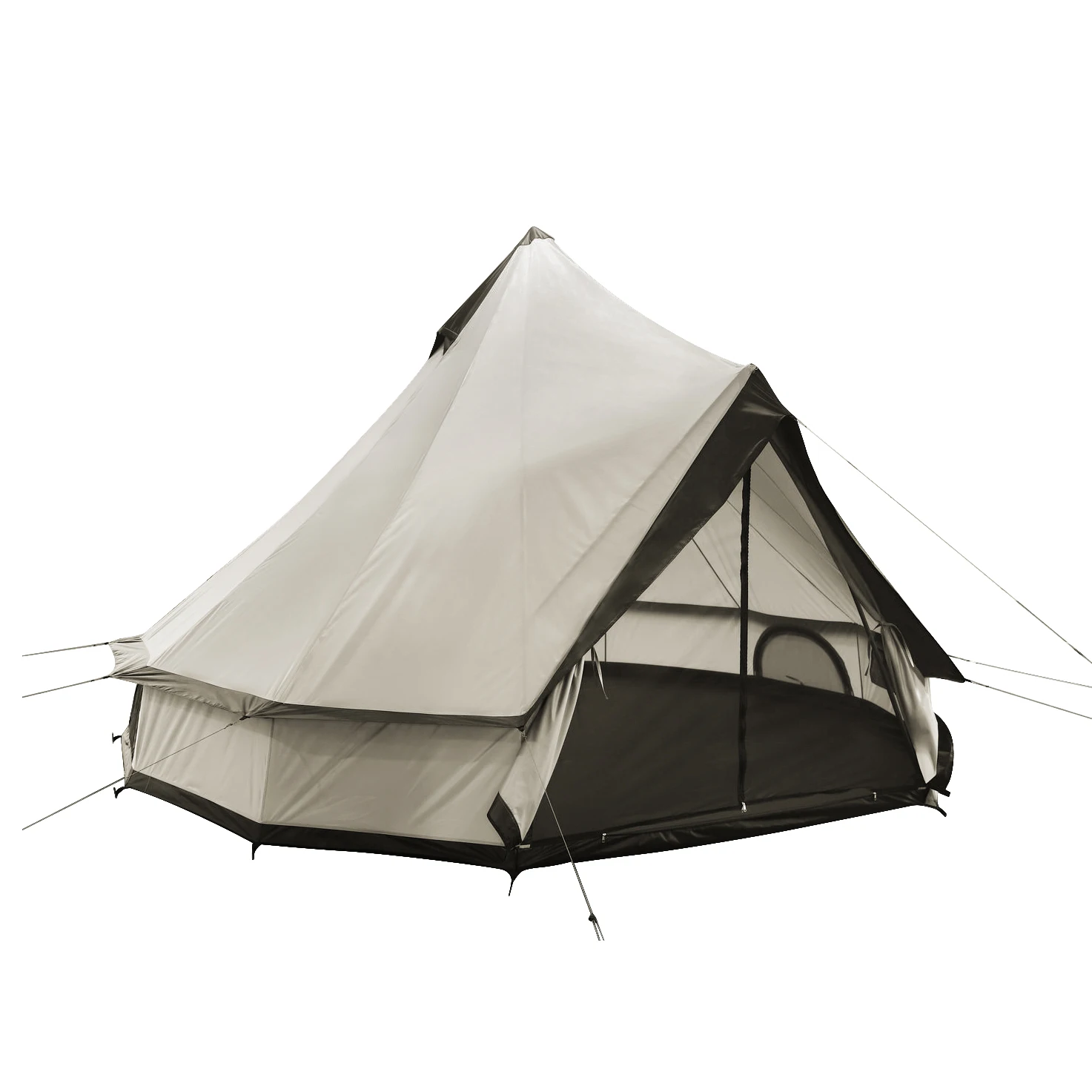 Custom Shelter Bulky Condensation Proof Waterproof Family Glamping Luxury Canvas Bell Tent for Car Camping Outdoor Sports