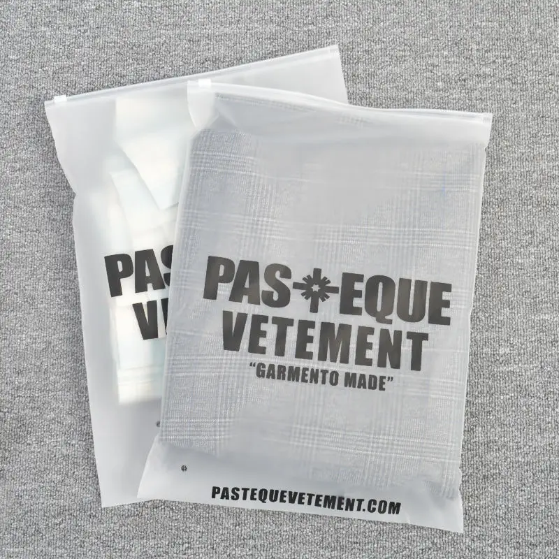 Wholesale Frosted Pe Slider Zipper Poly Bag Plastic T-shirt Zip Lock Custom Clothing Packaging Bag