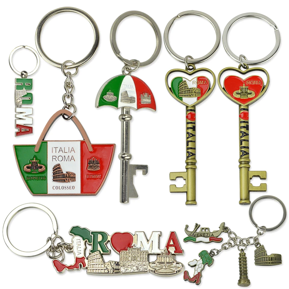 Promotional Gift Set 2D 3D Hard Soft Enamel With Bottle Opener Souvenir Countries Flags Keychains Custom Logo Metal Keychain