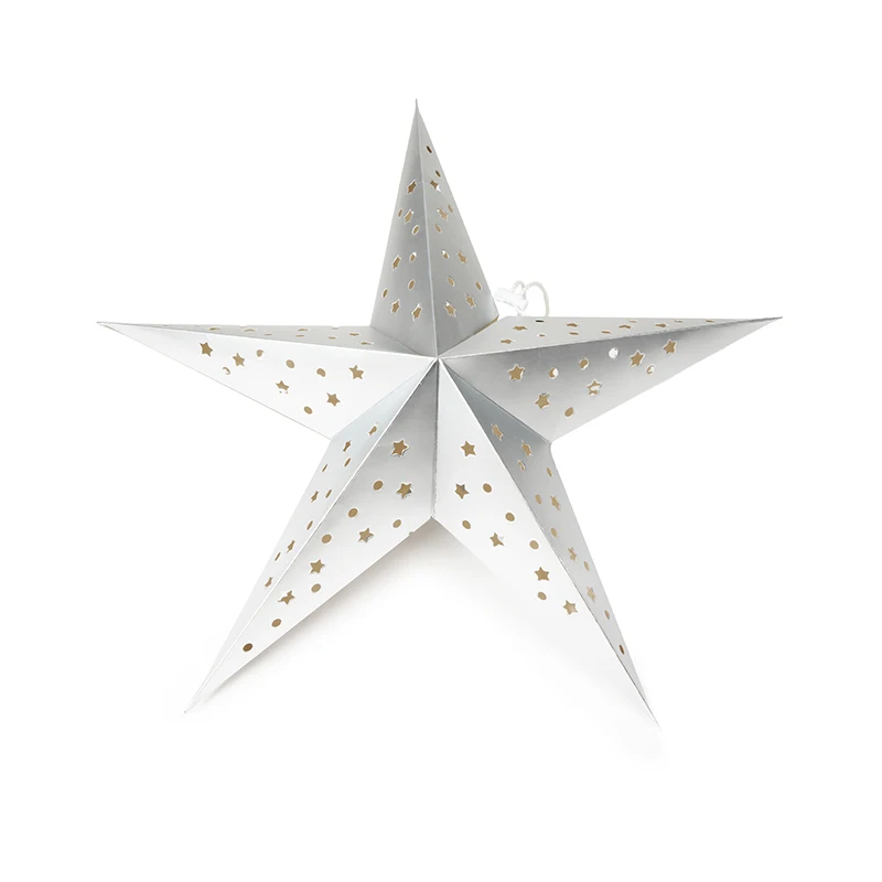 Customized Size and Printing Laser Paper Hanging Star Party Home Decoration/Hang Paper Christmas Holiday Star Lanterns
