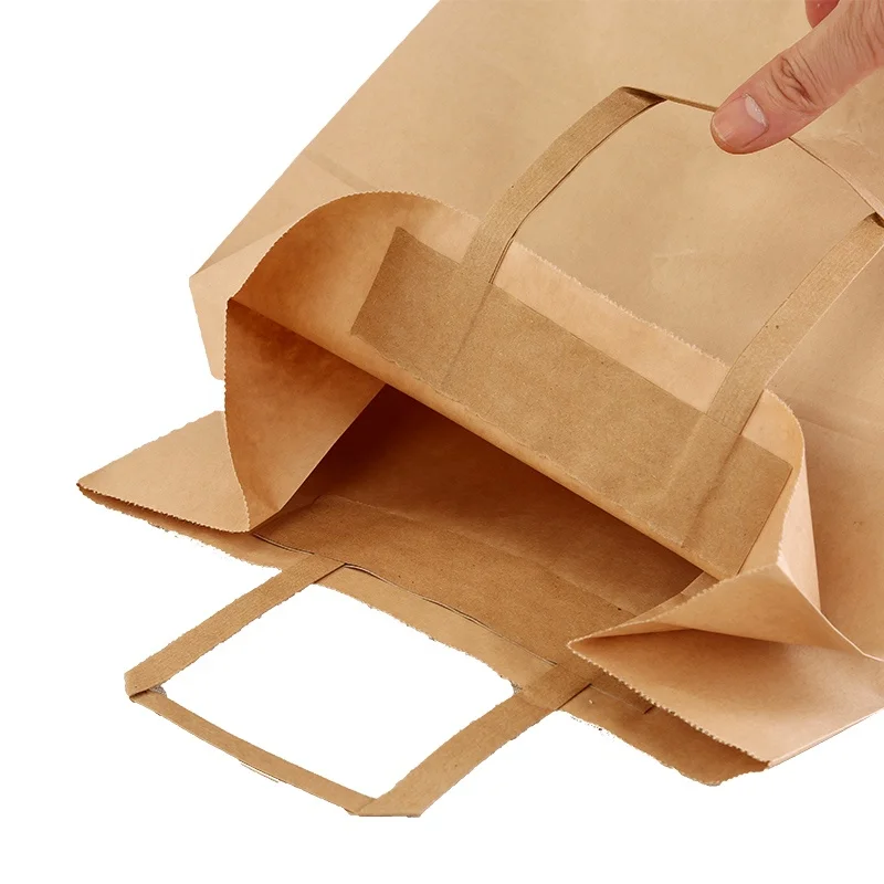 
Recycle wholesale flat paper bag kraft shopping bags for paper carry bags with handle 