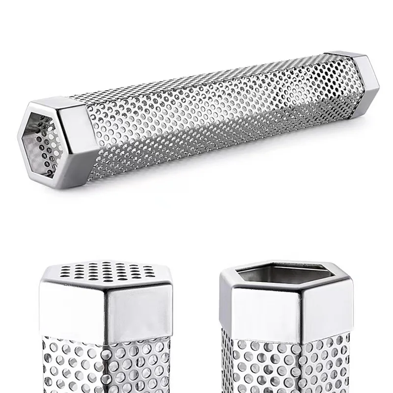 Direct sales 6 Inch 12 Inch 304 stainless steel outdoor hexagon shape portable barbecue smoke generator smoke pipe