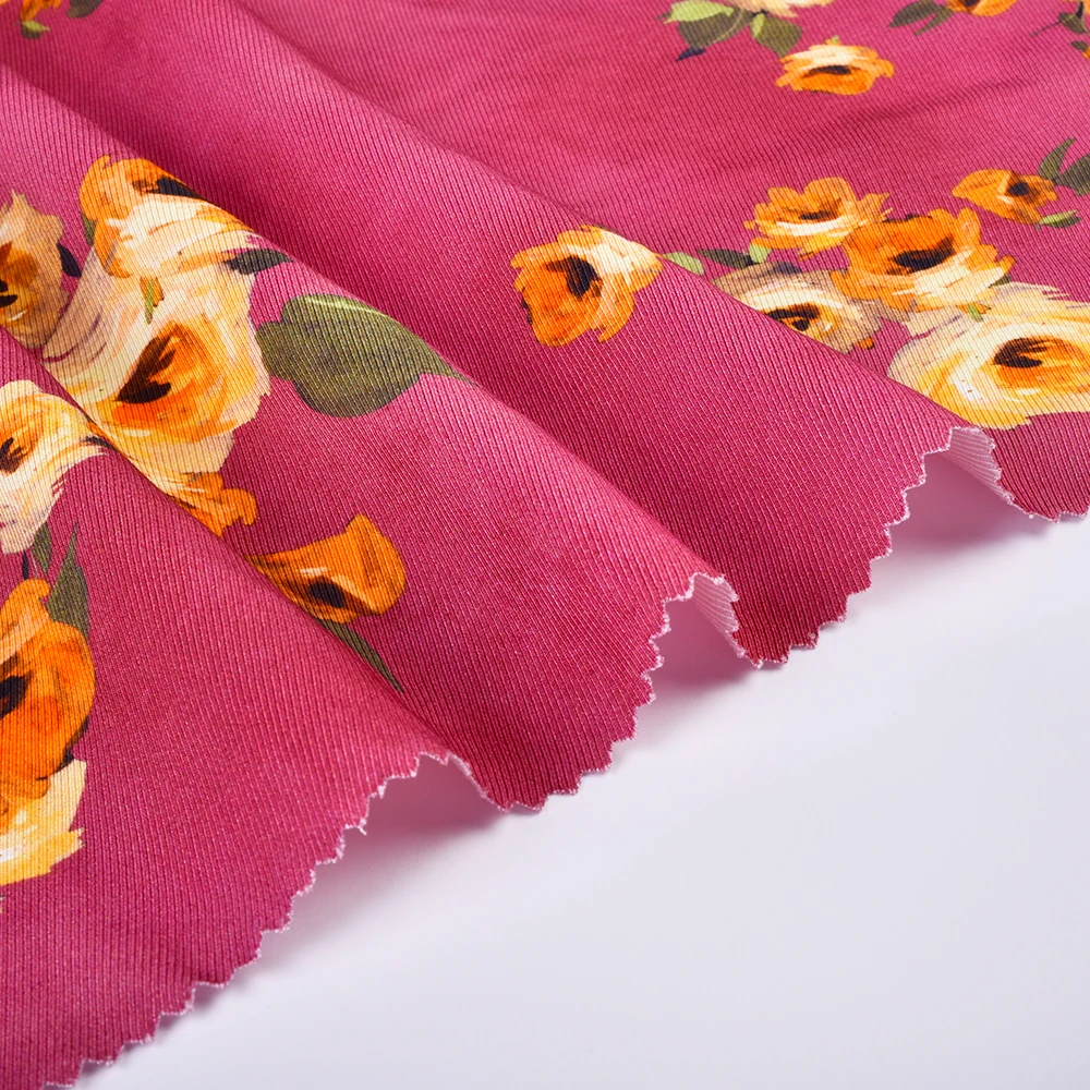 Factory cheap price digital printing 66%viscose 34%rayon woven fabric  for clothes