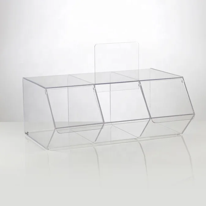 clear Acrylic Bulk Dry Food Dispenser for supermarket