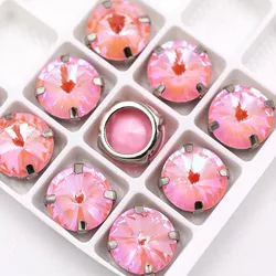 K9 Glass Mocha Fluorescent Round Shape Flatback Sewing Rhinestones