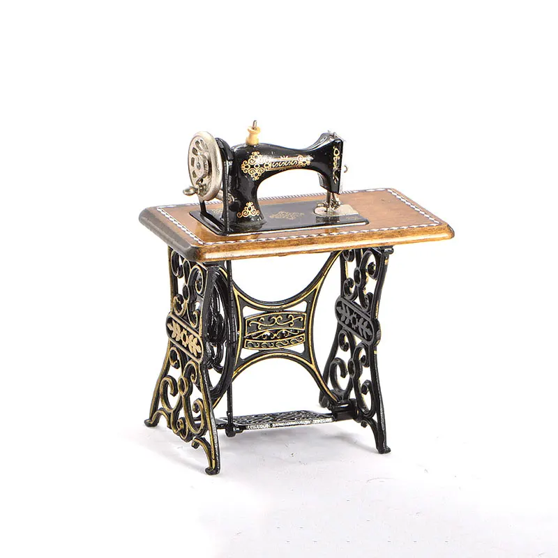 1:12 Scale Wholesale Dollhouse Accessories Miniature Furniture Wooden Sewing Machine 1/12 Scale QW90083