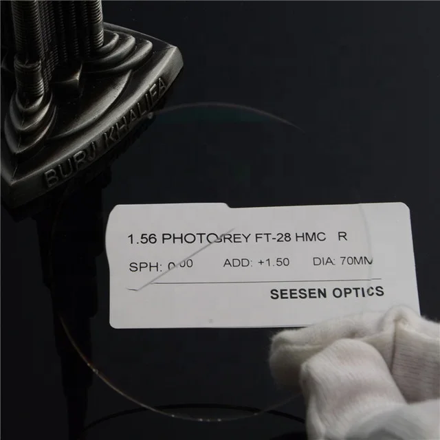 Fast change adaptive lens 1.56 flat top FT-28 photochromic optical eyeglass lenses made in China