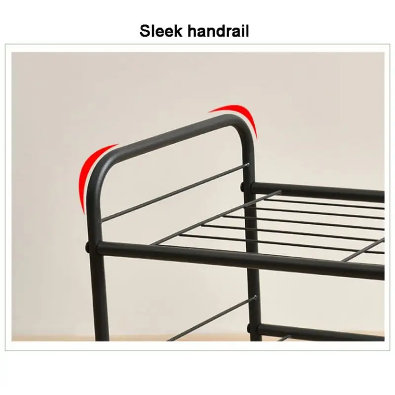 Entryway Storage Shelf Shoes Storage Cabinet Metal 3/4 Tier Stackable Shoe Rack with Side Hanging Storage Bag