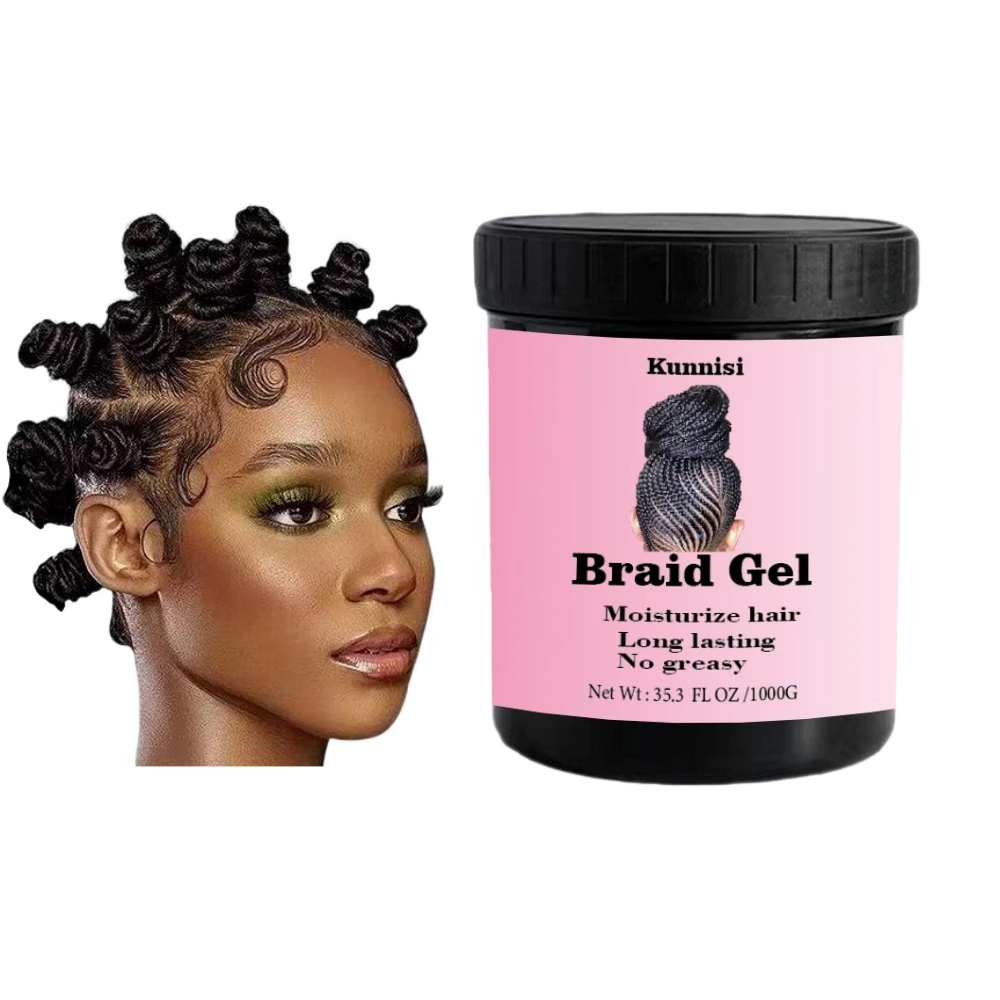 Private Label Hair Care Organic Braiding Hair Gel No Flake Strong Hold Twist Lock Braiding Gel Extra Hold Loc and Twist Gel