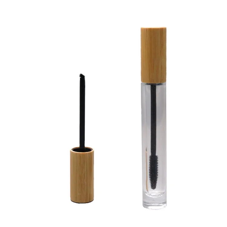 Bamboo Design Eyelash Tube 10ml Glass Pretty Empty Mascara Wand Tubes With Brush