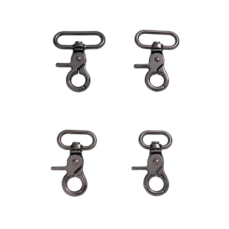 Custom Wholesale Handbag Accessory Lobster Swivel Clasp Lanyard Hook Metal  Trigger Swivel Snap Hooks Black Color  For Bag Strap