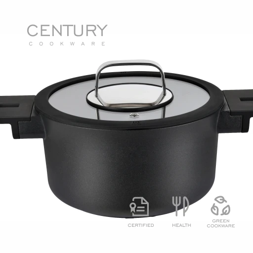 Hot Sale Aluminum Induction Casseroles Round Ramen Bowl Food Warmer Black Casserole With Lid