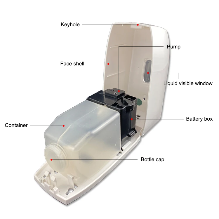 500ml Wall Mounted Water Proof Hand Sanitizer Foam Spray Automatic Liquid Soap Dispenser For Hotel