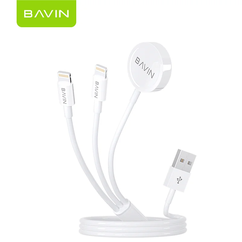 BAVIN Fast Charging  3 IN1 Magnetic Charger Portable Smart Watch Android IOS Cell Mobile Phone Usb Data Cable CB234