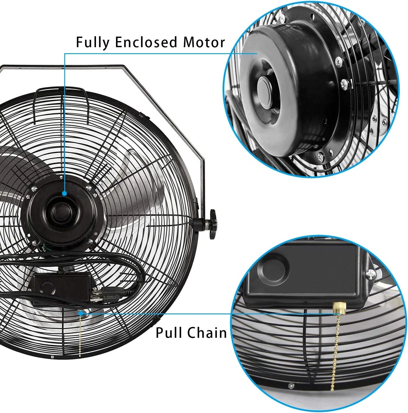 China manufacture powerful greenhouse waterproof misting fan cooler wall fan with humidifier