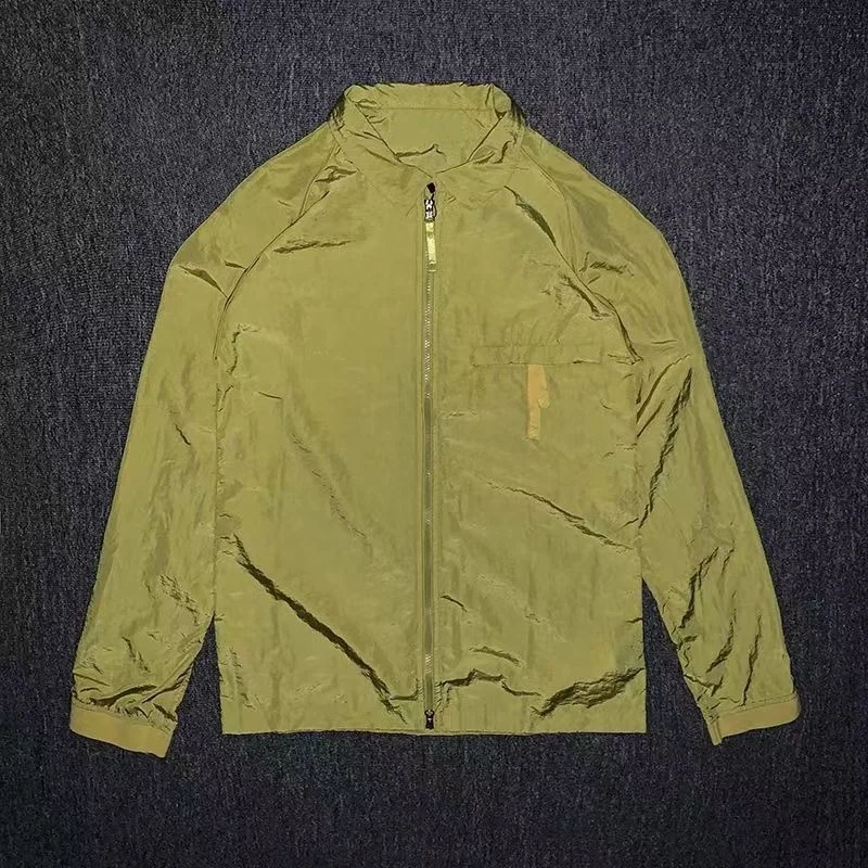 Embroider logo Stone loose casual shirt Island men women metal nylon reflective waterproof reversible shirt jacket