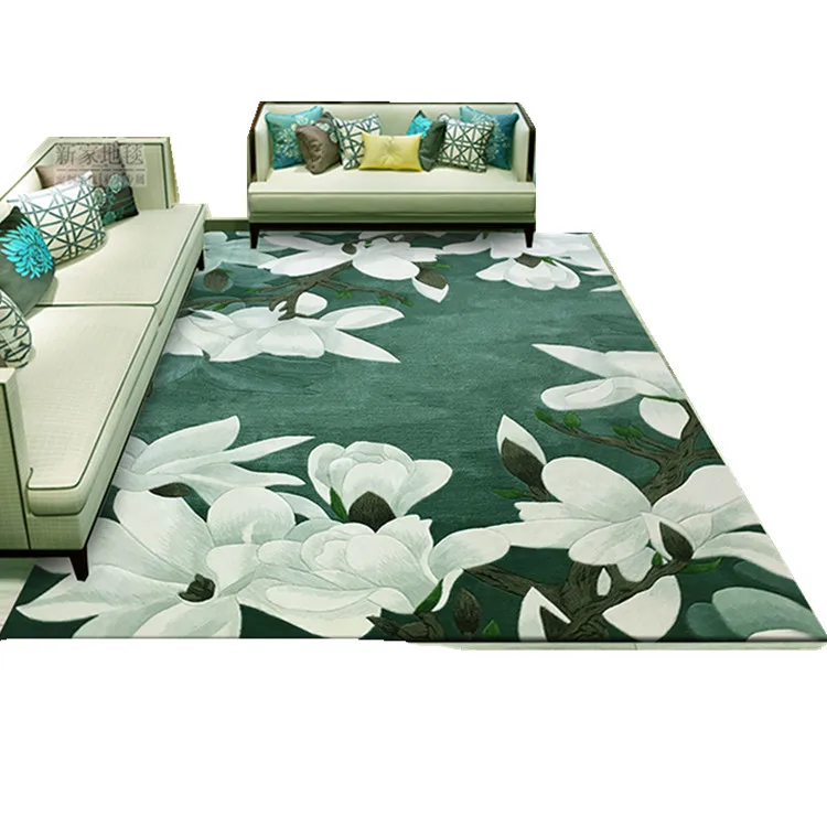 traditional Chinese factory  large size 3D flower new modern custom design cut pile tufted handmade 100% wool carpets