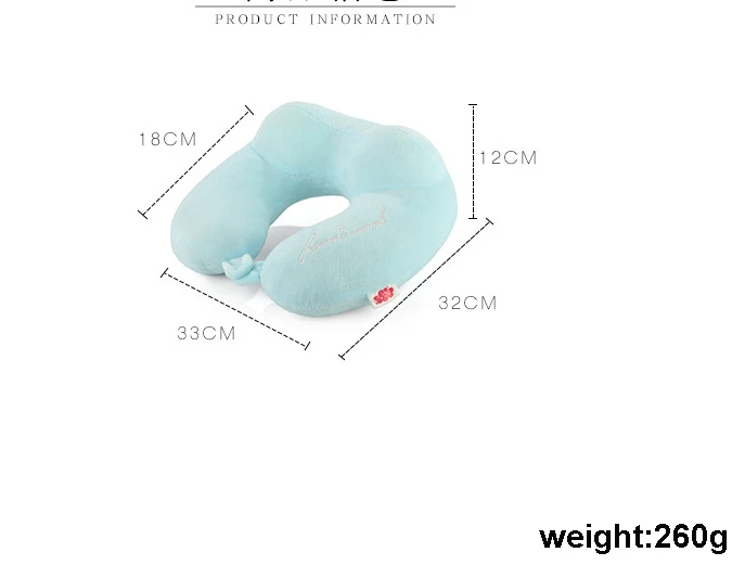 Custom Logo Travel Guard U-Shaped Inflatable Memory Foam Neck Pillow for Aircraft Car Adult Nap Student Use