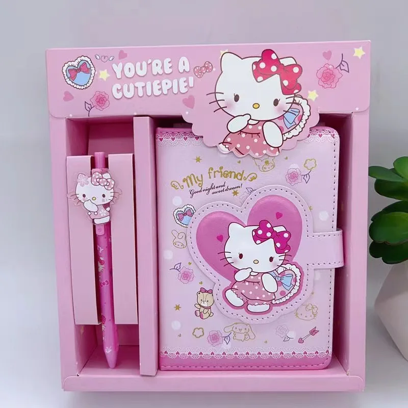 Sanrio Notebook Gel Pen Kuromi My Melody Cinnamoroll Notepad Daily Weekly Agenda Planner Notebook Stationery Set Office School S