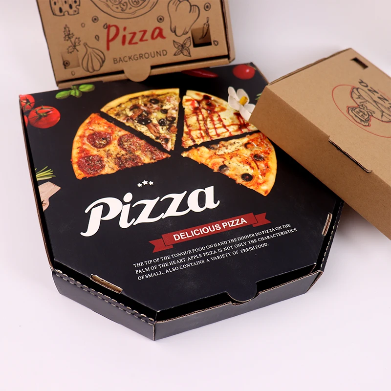 Cheap Corrugated pizza packing box carton delivery watermark boxes Customized size color