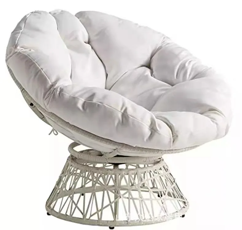 Hot Sale All Weather Wicker Outdoor Black/gray- color Papasan Swivel Chair with Cushion