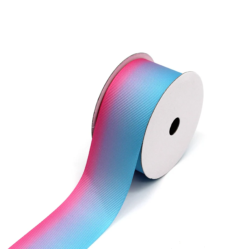 Custom gift clothing processing accessories multi-color gradient polyester ribbon printed belt