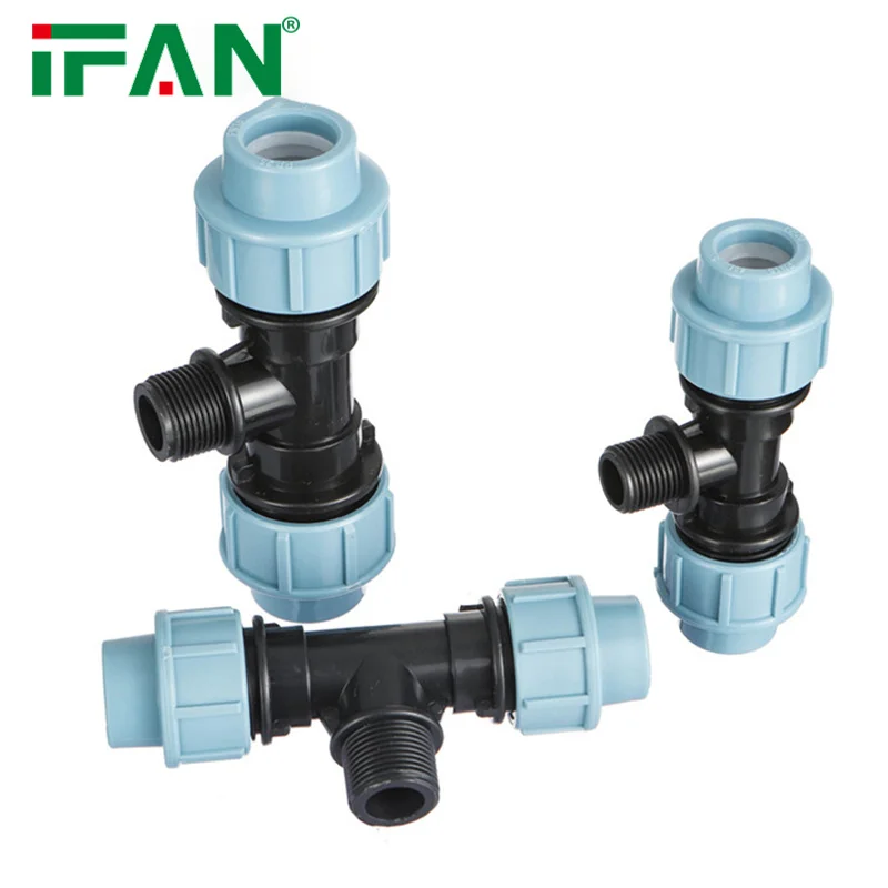 Water Supply Pp Compression Female Tee Compression Irrigation Hdpe Pipe Fittings