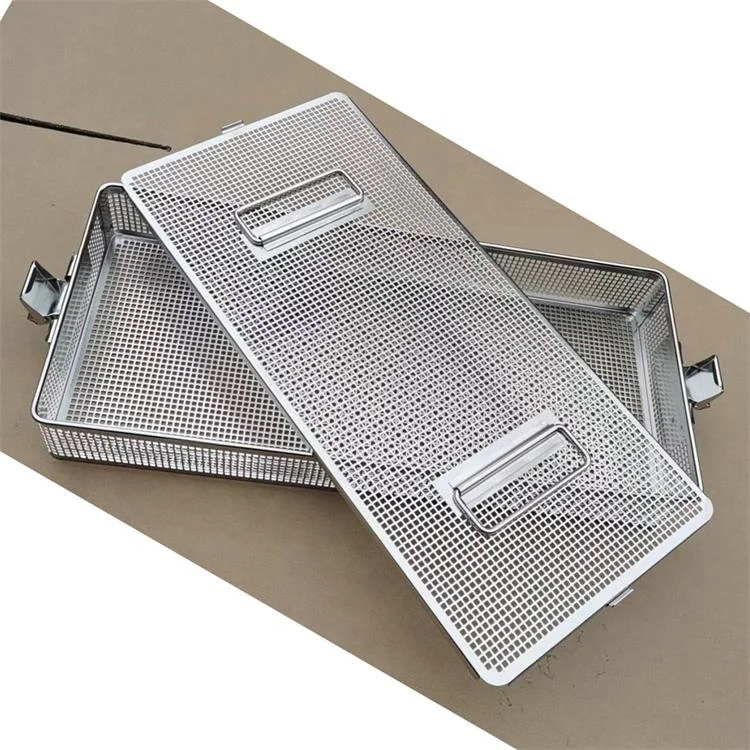 Customized surgical Instruments stainless steel sterilization container box autoclave sterilization tray