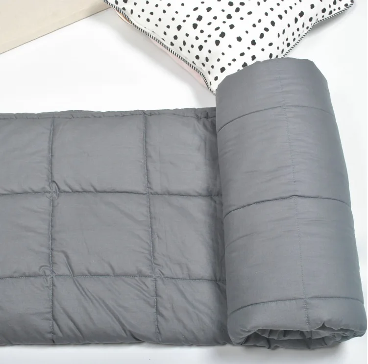 Hot Style King Size Grey Color Weighted Blanket for Adults Bedroom with Glass Granules