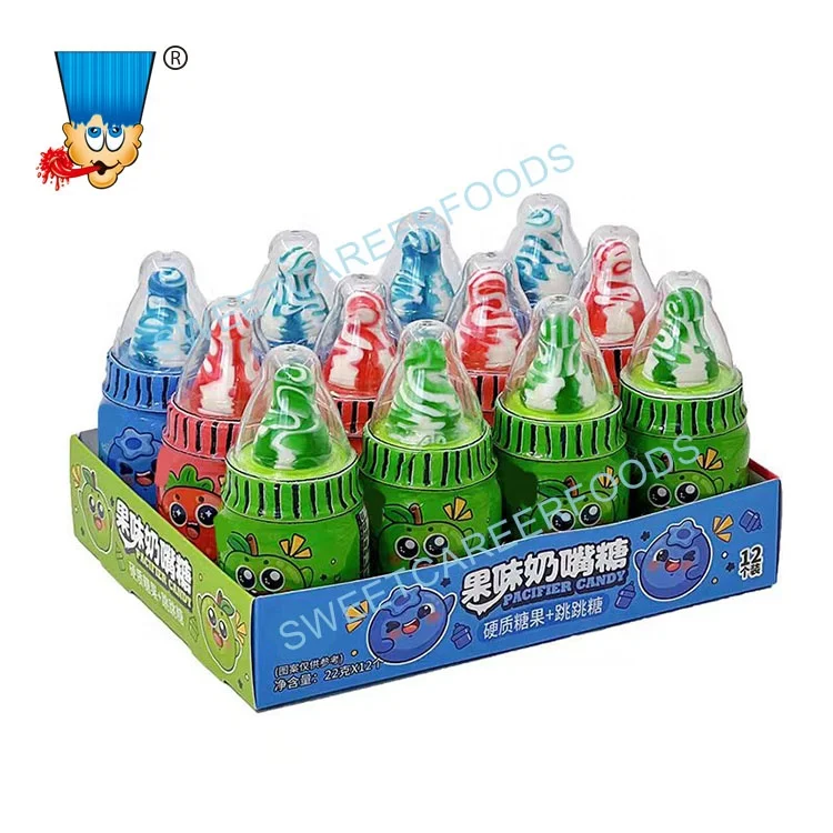 Nursing Baby Bottle Nipple Lollipop Hard Candy With Popping Sweets