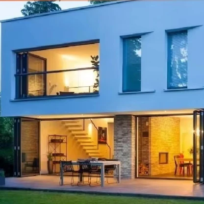 AS2047 Australian Folding Sliding Aluminum Glass Bifold Door Bifold Folding Sliding Stacker Door with Retractable Fly Screens