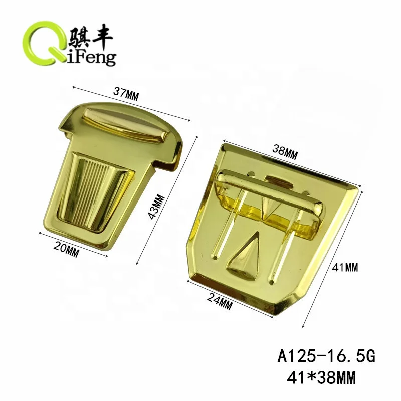 QIFENG  factory Metal Buckle Lock Hardware For Bags Shoulder Handbag DIY Craft Turn Locks Clasp Bag Locks
